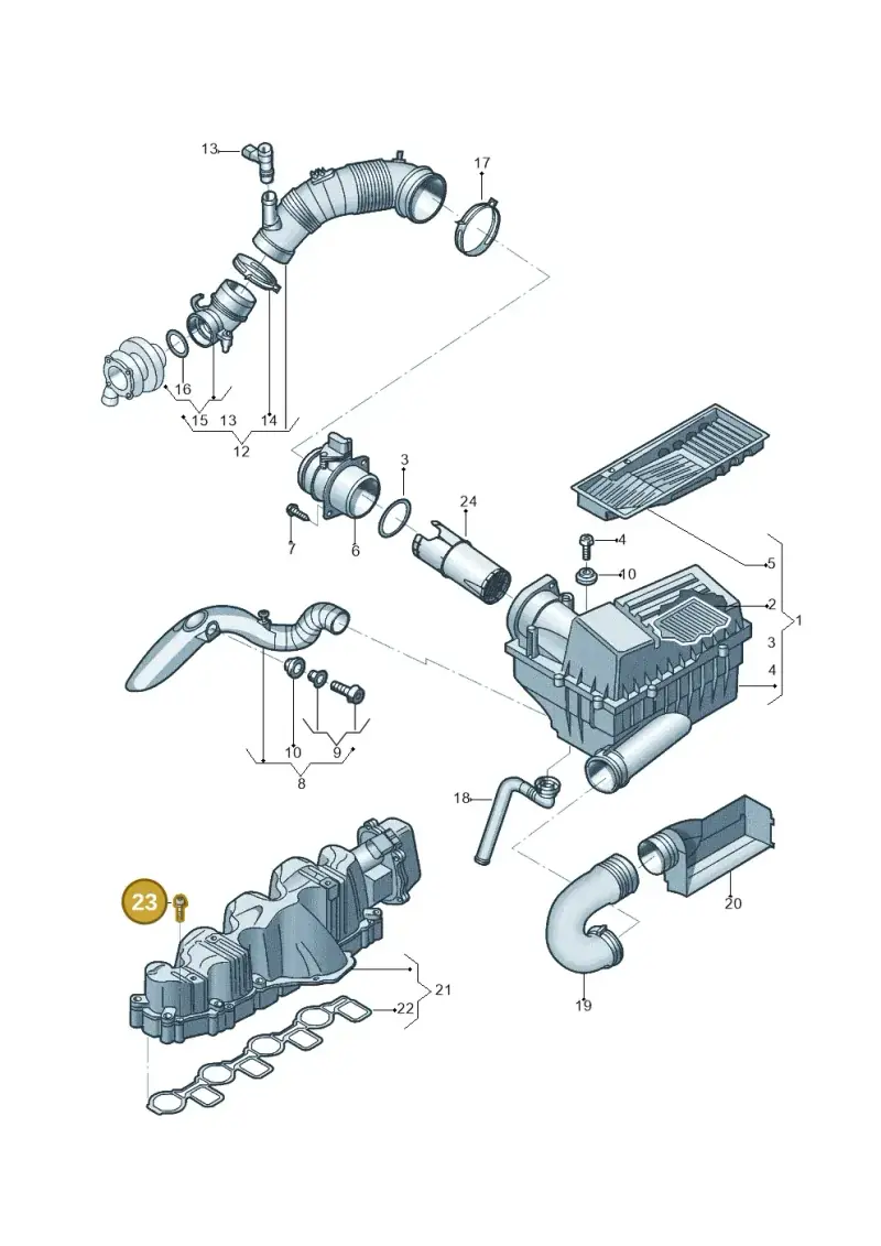N91191201 — Volkswagen Jetta (2014-2017) diagram 684129400, position 23
