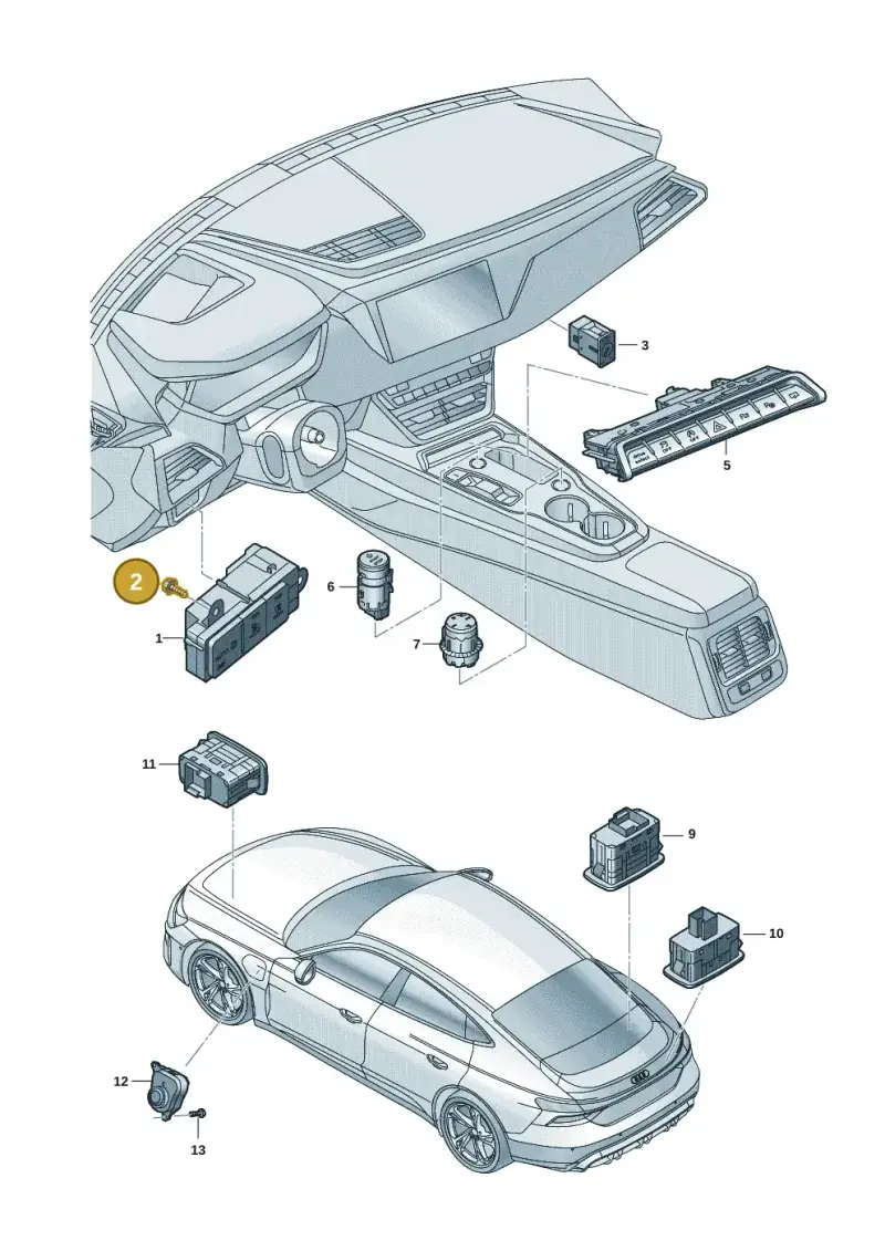 N91193901 — Audi RS e-tron GT (2020-2025) diagram 4j1941500, position 2