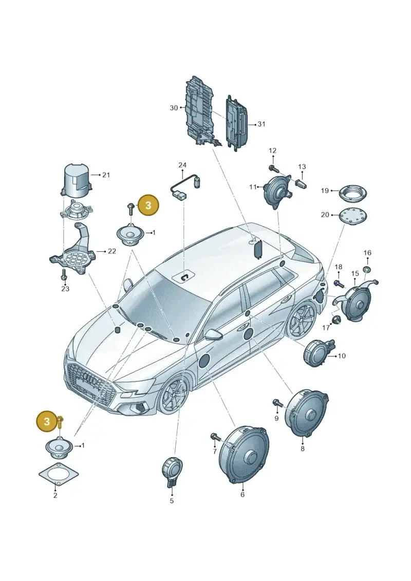 N91193901 — Audi A3 Sportback (2019-2025) diagram 596036360, position 3