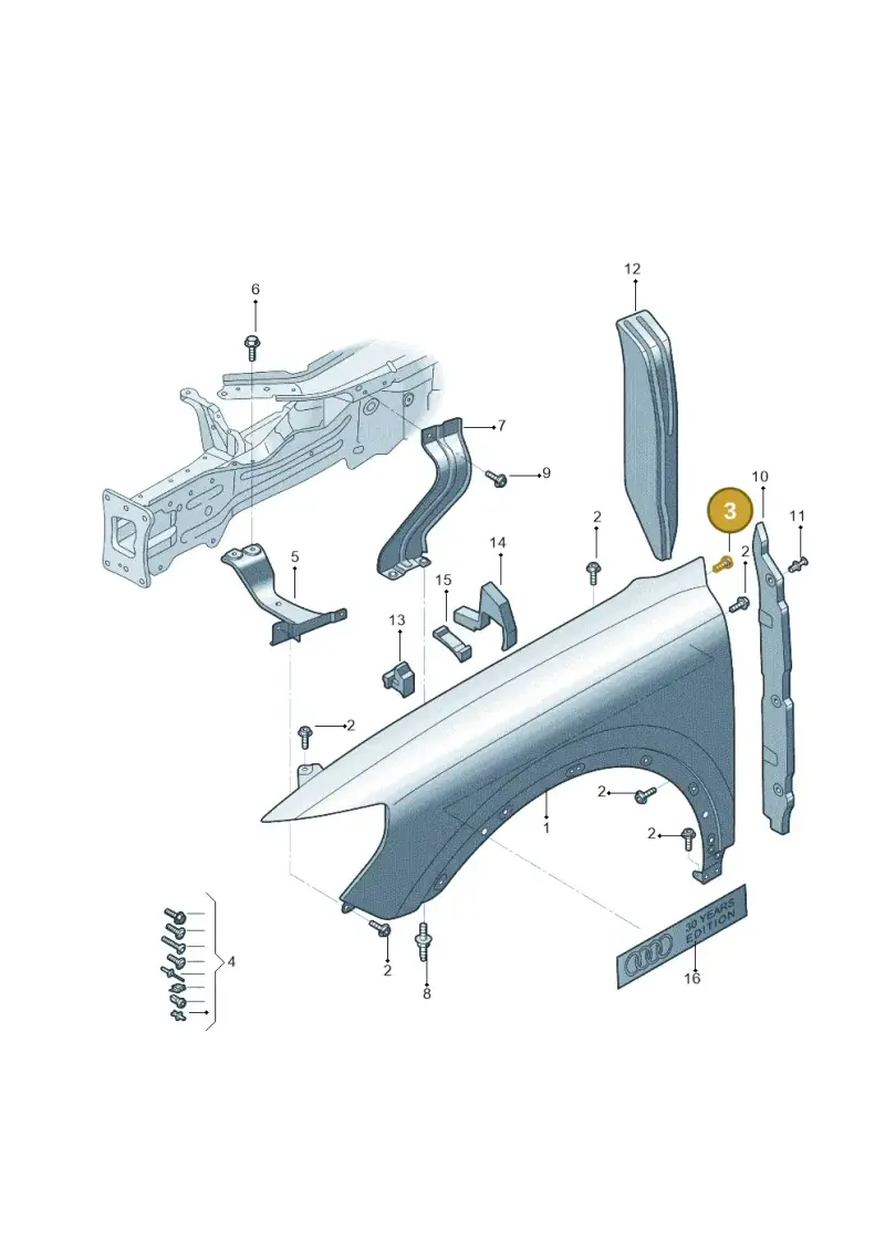 N91195801 — Audi Q3 2.0 (2019-) diagram 573821000, position 3