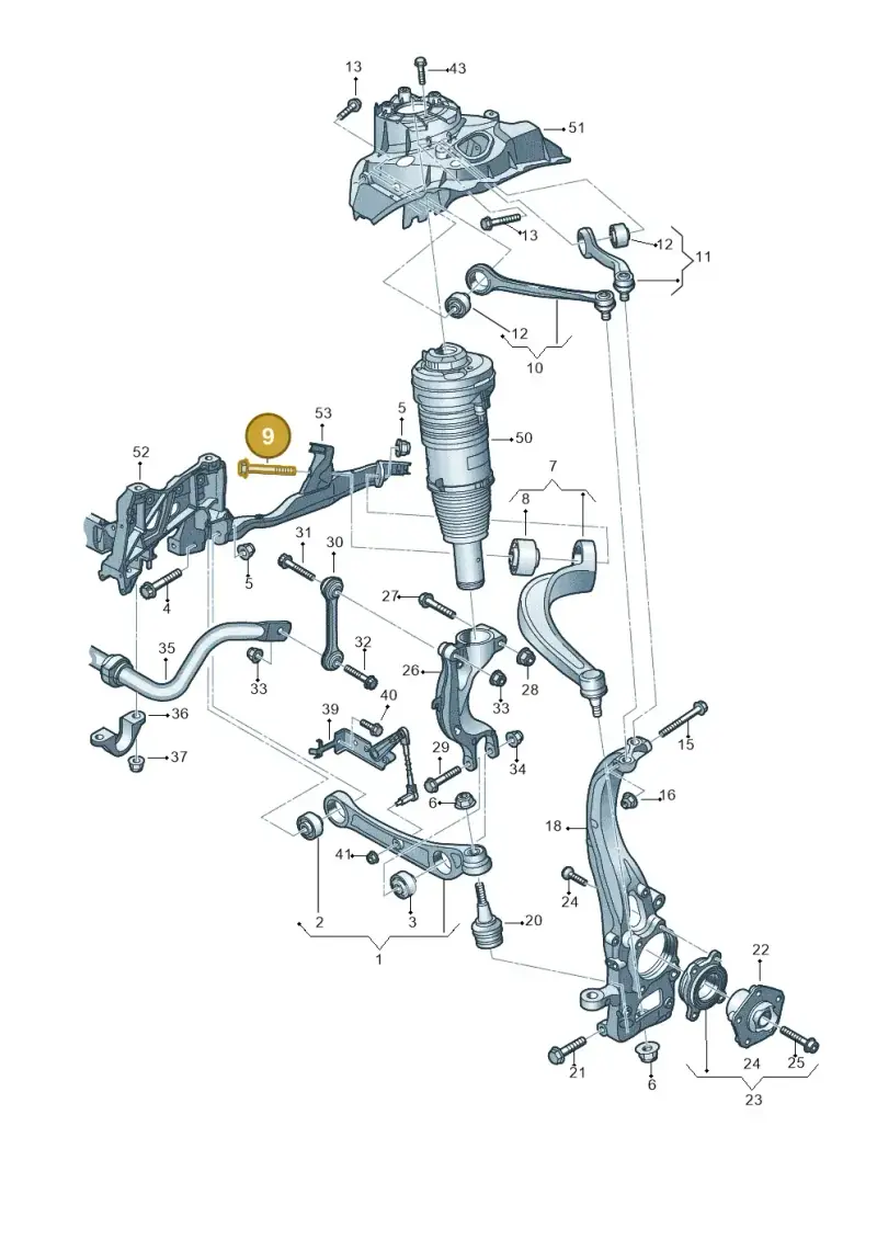 N91196801 — Audi A8 (2017-2025) diagram 838407000, position 9