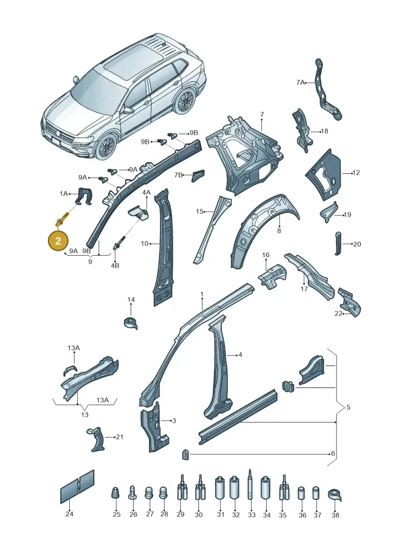 N91199501 — Volkswagen Tiguan 2.0 4Motion (2017-2024) diagram 833809000, position 2