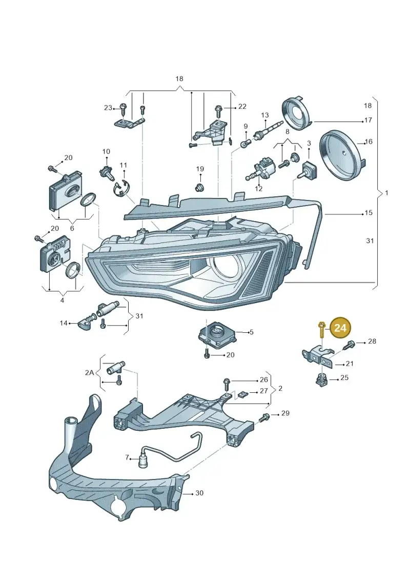 N91199601 — Audi RS4 Av. qu. 4.2 (2012-2015) diagram 724941100, position 24
