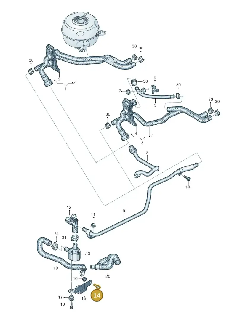 N91199801 — Audi A6 (2018-2025) diagram 435121060, position 14