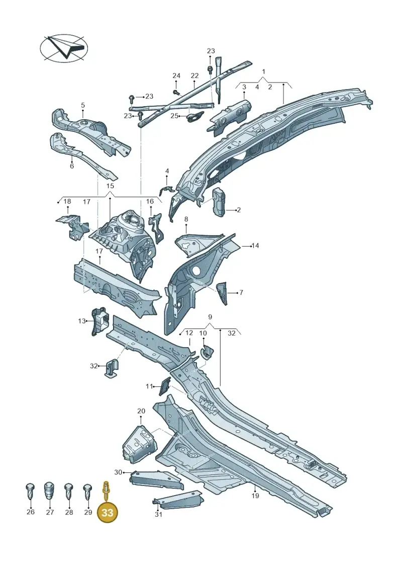 N91199801 — Audi RS6 Avant (2019-2025) diagram 537803000, position 33
