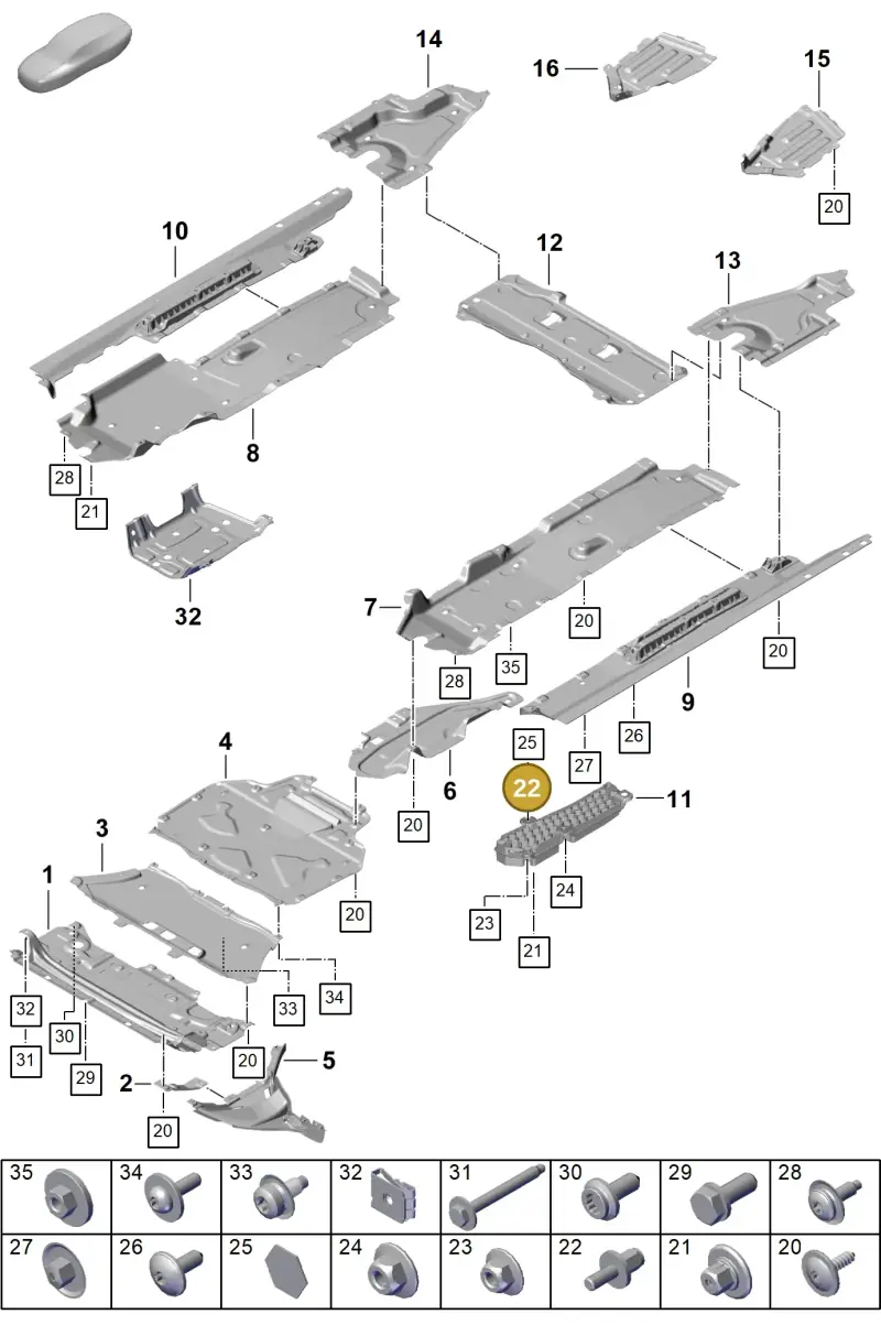N91199801 — Porsche Cayenne Coupe (2023-2023) diagram p60801700, position 22