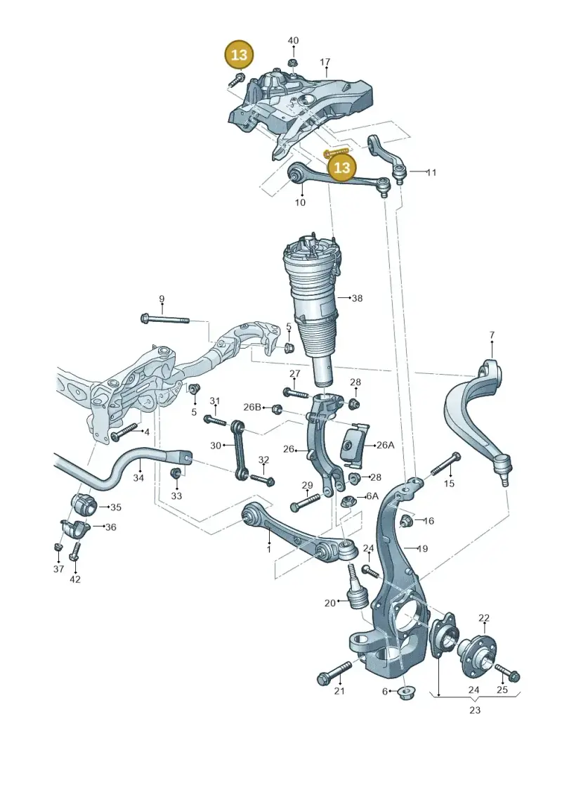 N91200501 — Audi A8 (2013-2018) diagram 771407000, position 13