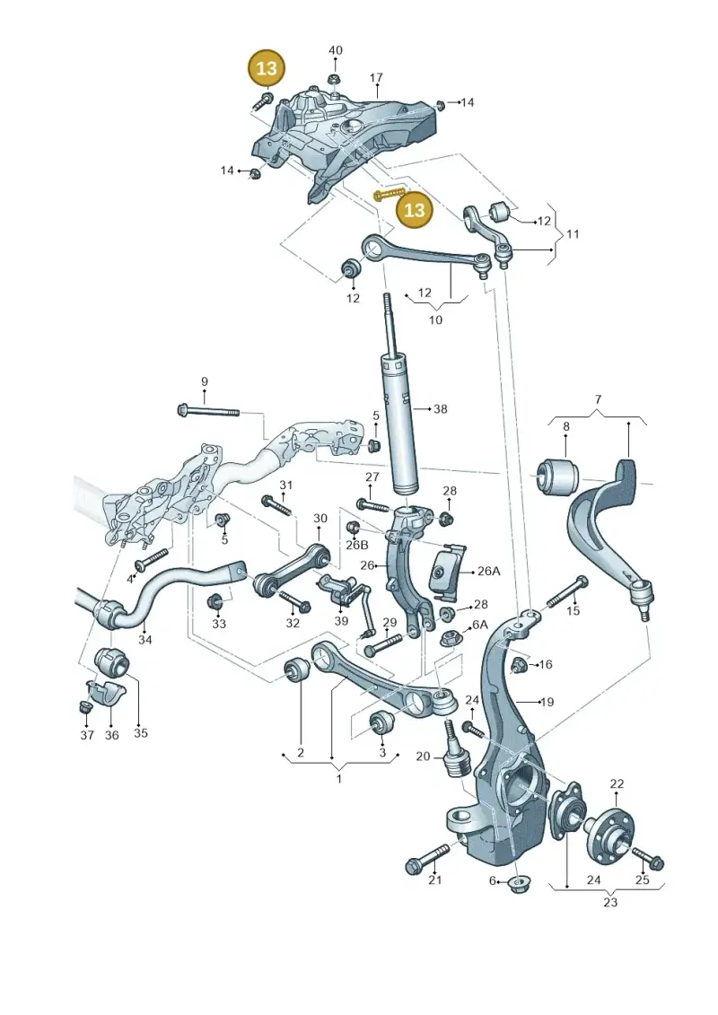 N91200501 — Audi A7 Sportback (2014-2018) diagram 788407000, position 13