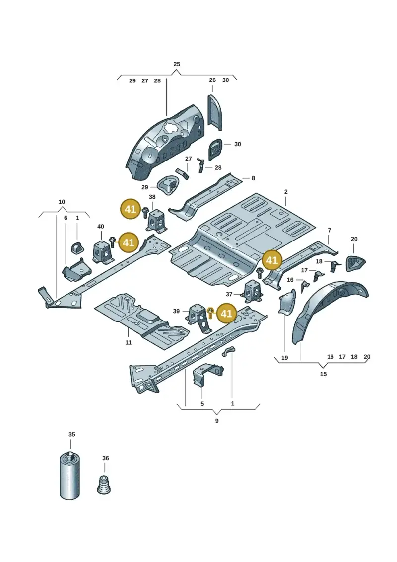 N91201102 — Volkswagen ID.Buzz (2022-) diagram 15a803350, position 41