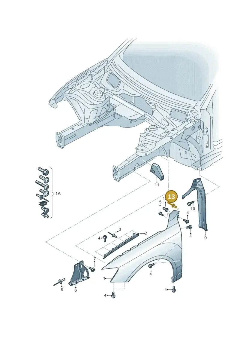 N91201401 — Audi Q3 1.4 (2016-) diagram 728821000, position 13