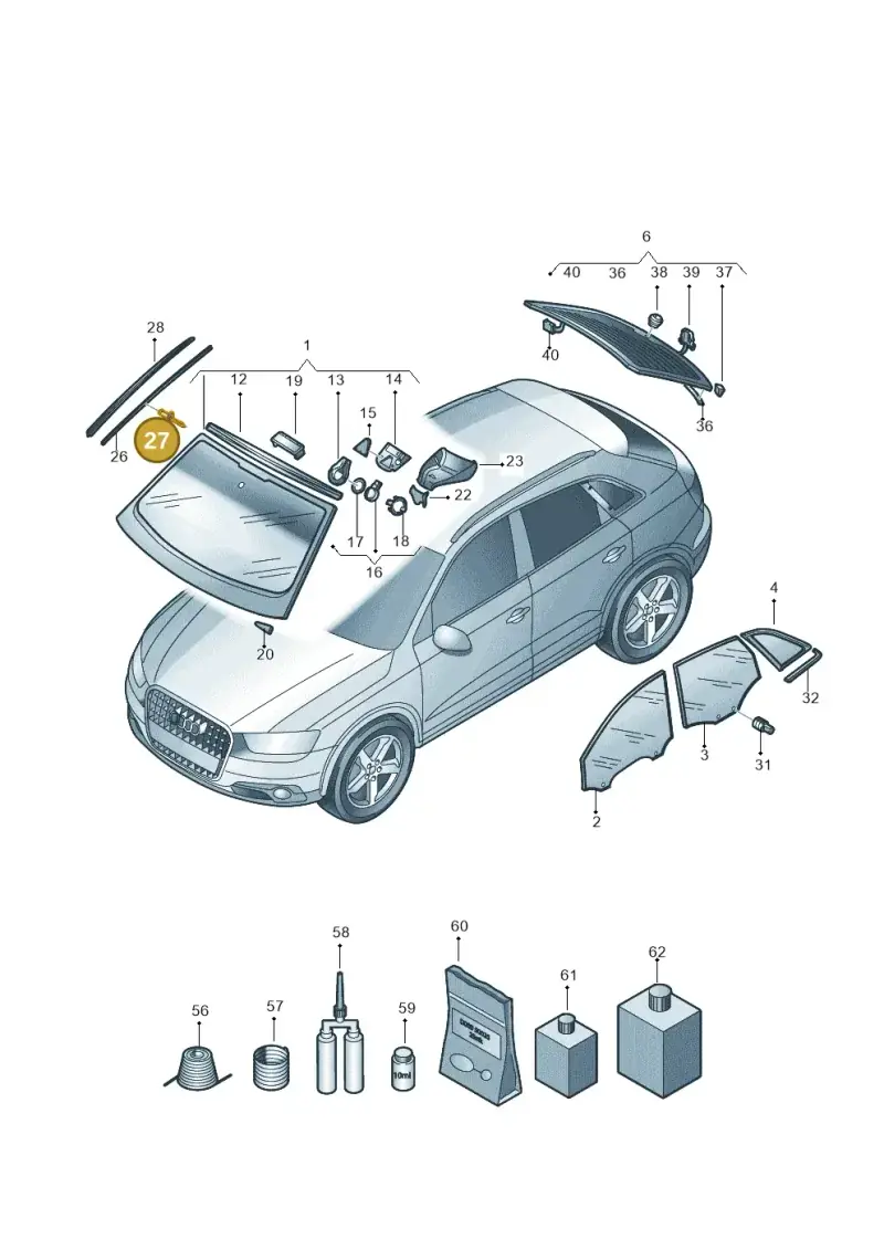 N91201401 — Audi Q3 1.4 (2016-) diagram 728845000, position 27