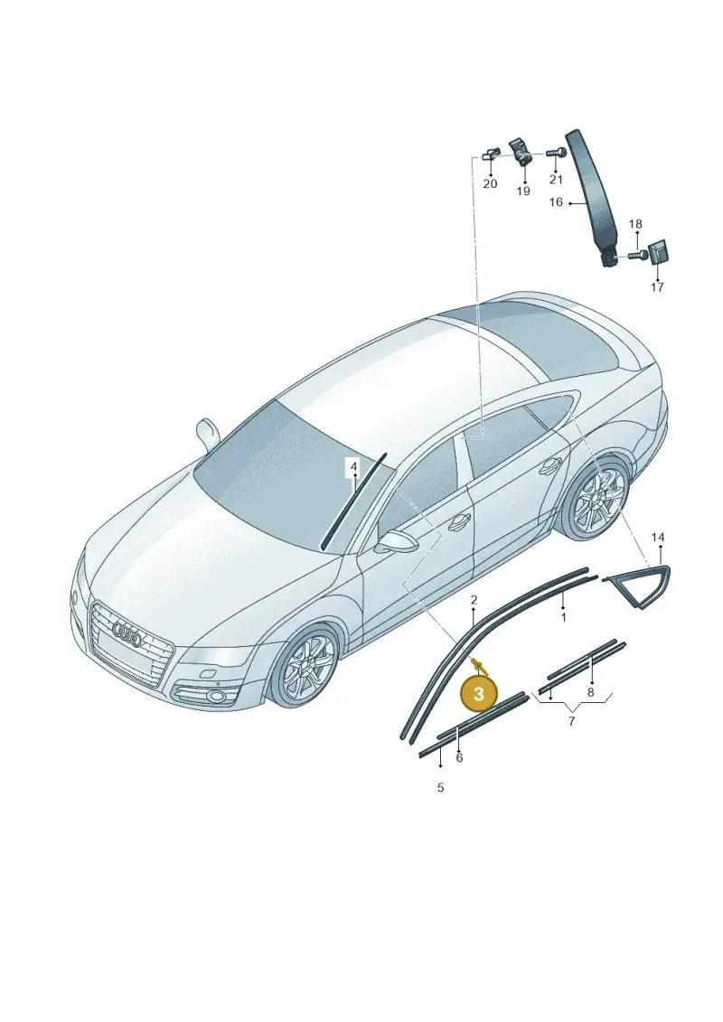N91201401 — Audi A7 Sportback (2014-2018) diagram 765853100, position 3