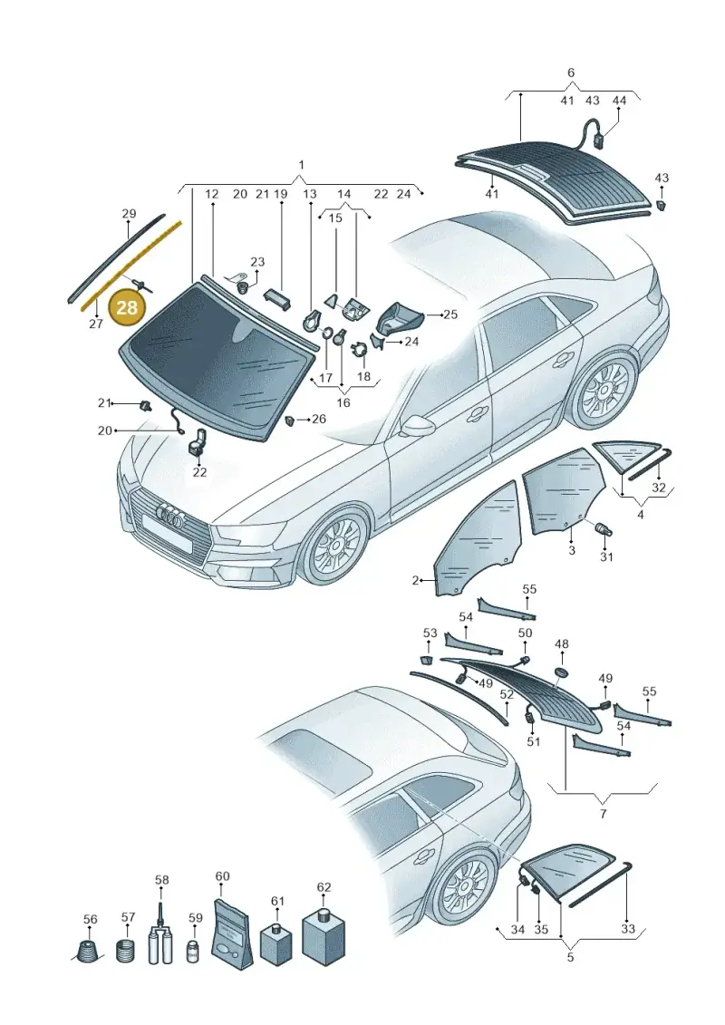 N91201401 — Audi A4 (2015-2025) diagram 849845000, position 28