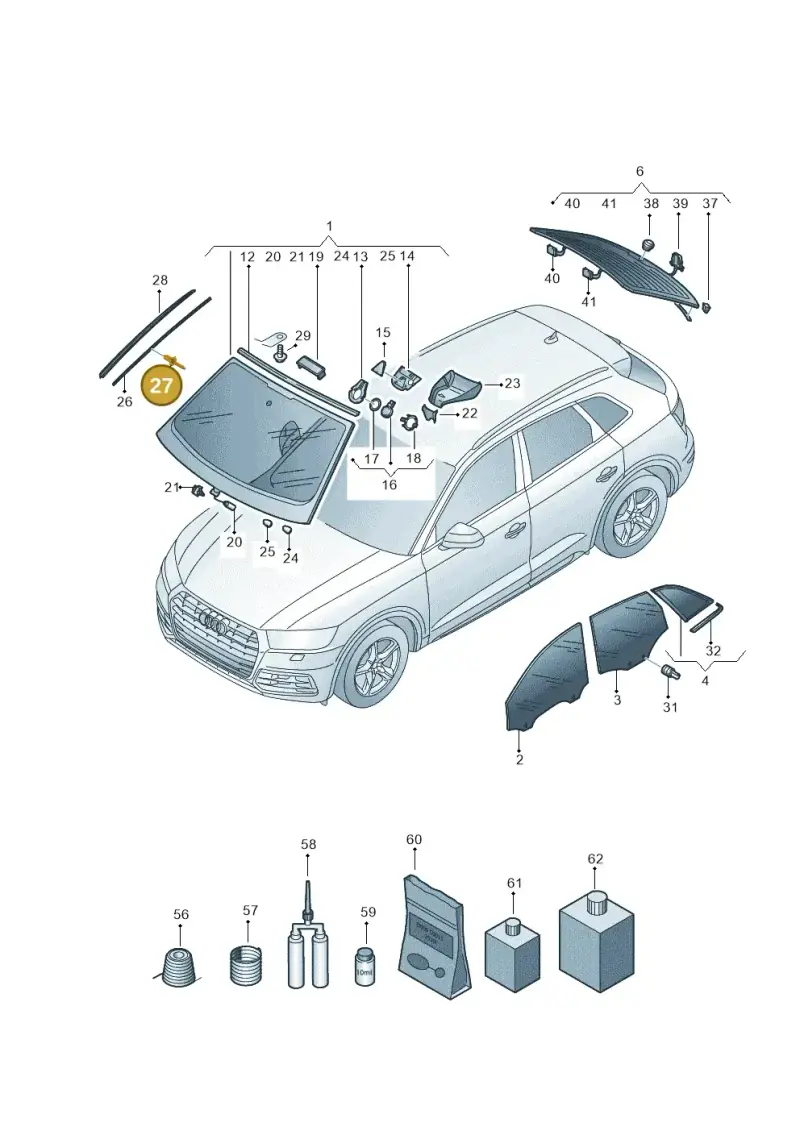 N91201401 — Audi Q5 (2016-2025) diagram 896845000, position 27