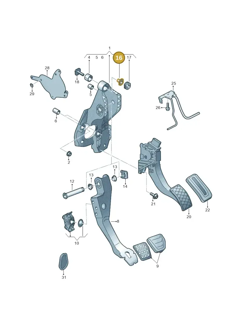 N91206501 — Volkswagen T-Roc convertible 1.5 (2019-2024) diagram 828721700, position 16