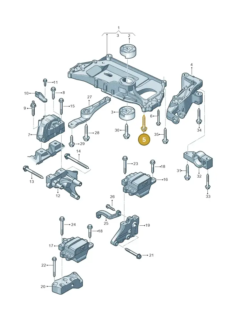 N91208401 — Volkswagen Jetta 2.0 (2015-2015) diagram 409199200, position 5