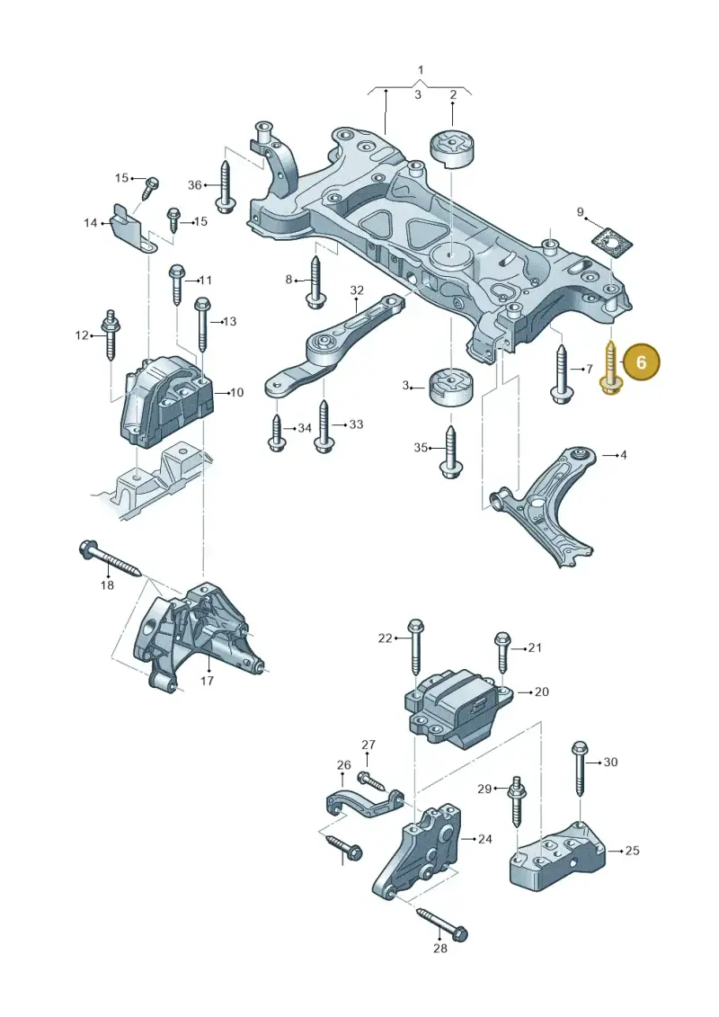 N91208401 — Volkswagen New Passat (2015-2022) diagram 691199150, position 6