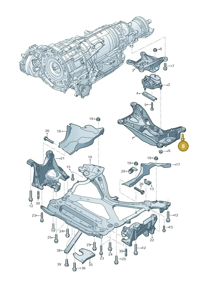N91209701 — Audi A5 Cabriolet (2016-2025) diagram 848399700, position 8