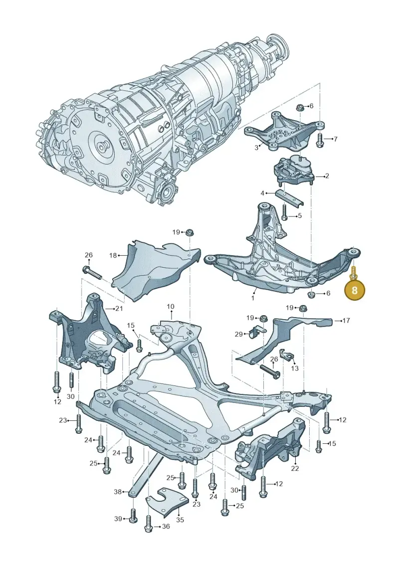 N91209701 — Audi A5 Cabriolet (2016-2025) diagram 848399900, position 8