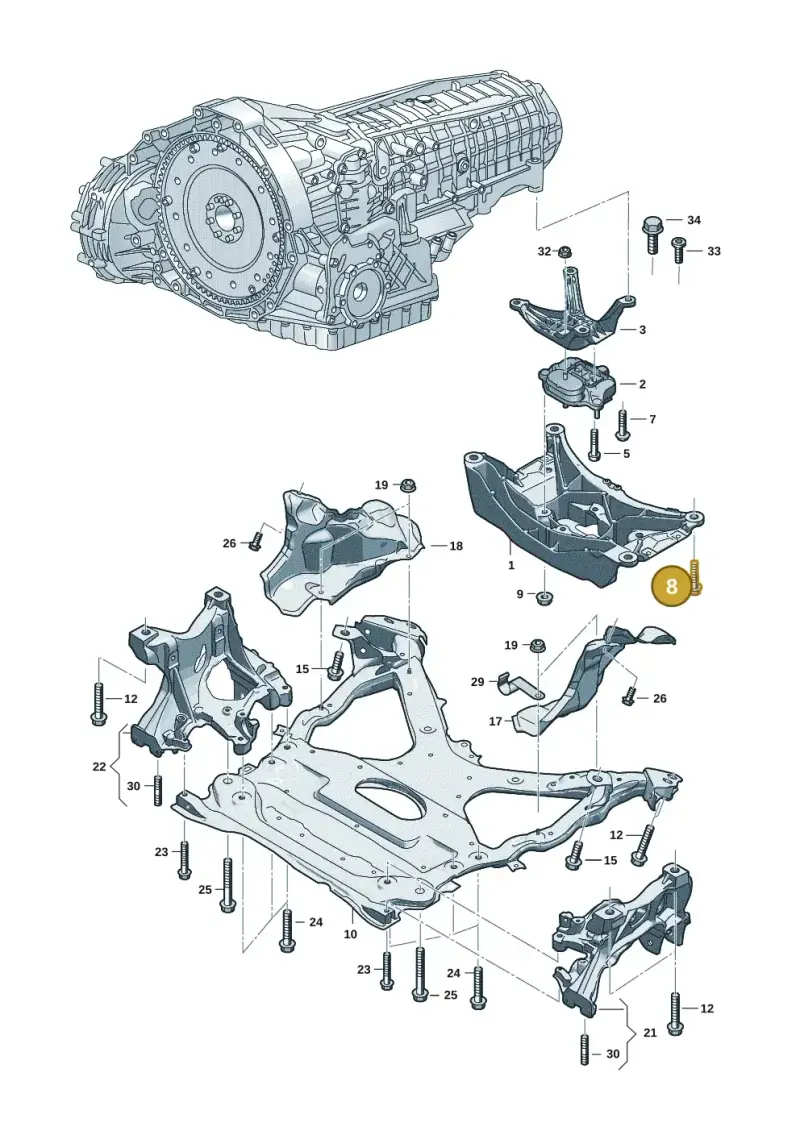 N91209701 — Audi A5 Limousine (2024-2025) diagram 8wk399100, position 8