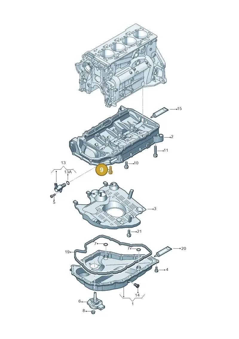 N91211201 — Volkswagen Tiguan 2.0 (2023-) diagram 745103190, position 9