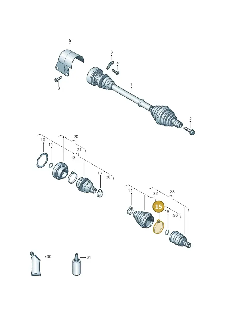 N91213205 — Volkswagen Golf 1.6 (2015-2019) diagram 793407200, position 15