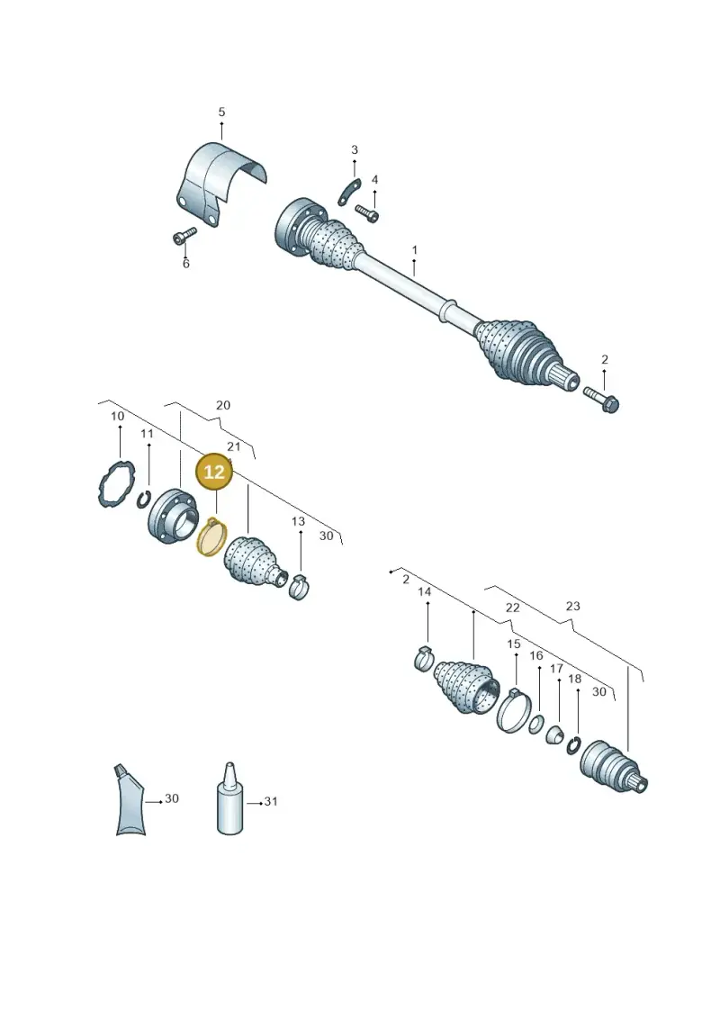 N91213305 — Volkswagen New Passat (2011-2019) diagram 658407220, position 12
