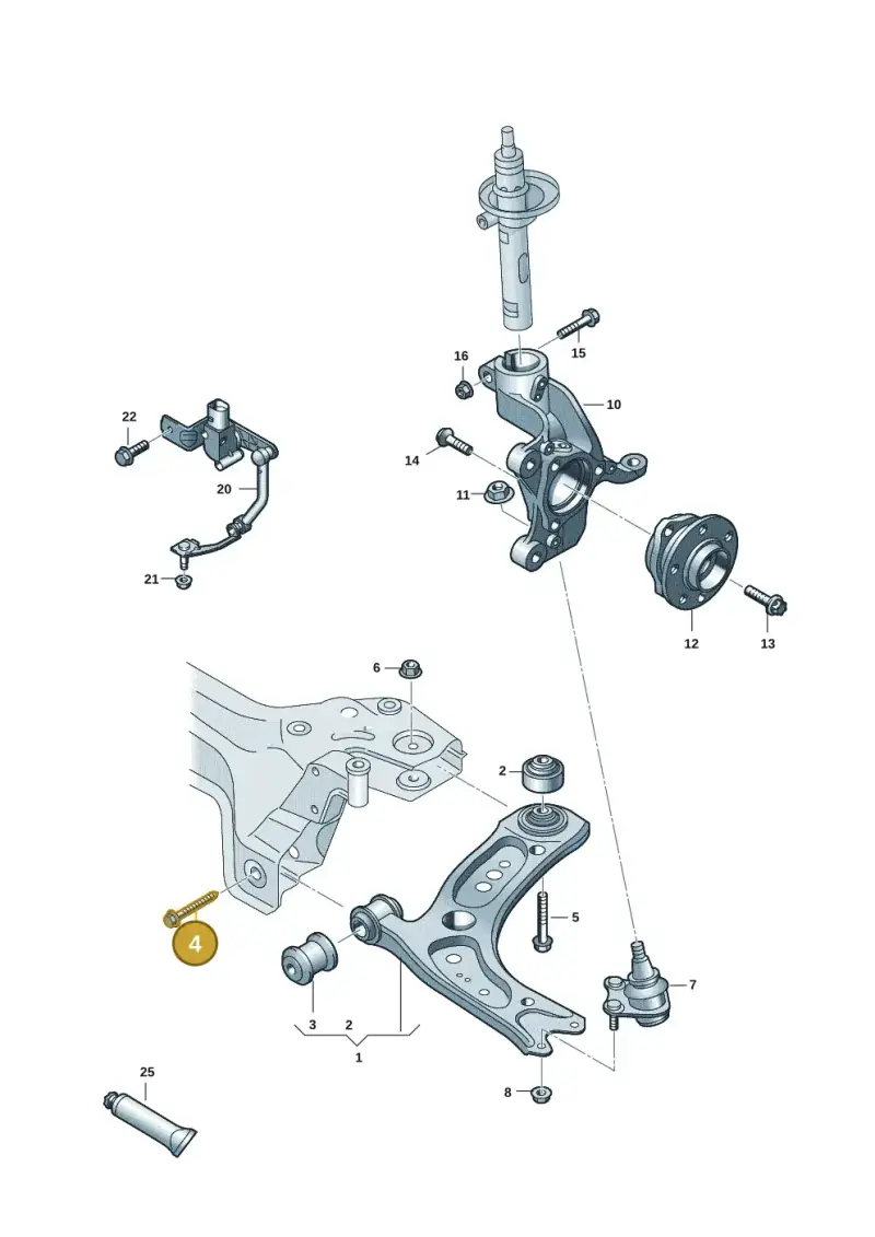 N91217701 — Volkswagen Caddy Maxi Kombi (2020-2024) diagram 2ka407000, position 4
