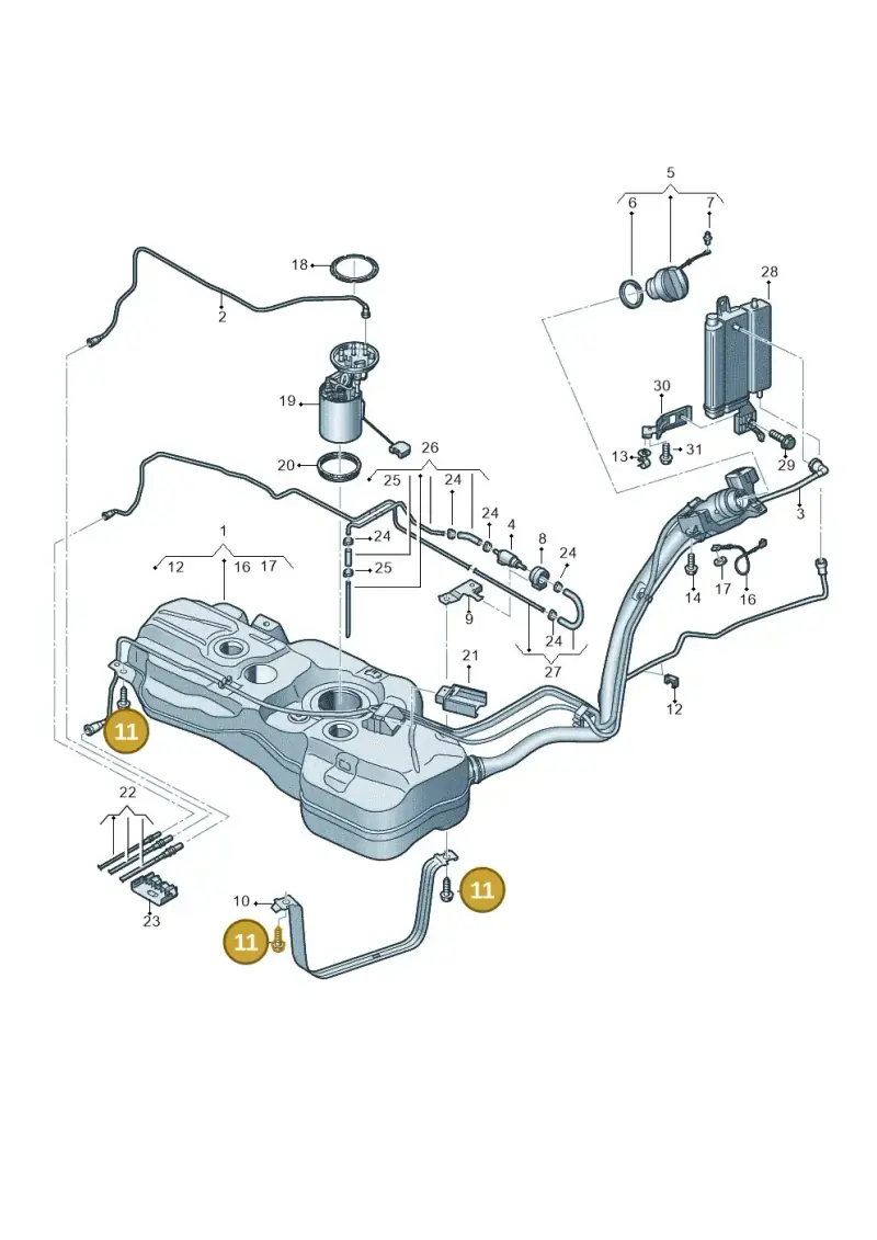 N91229601 — Volkswagen Caddy Maxi Kombi (2020-2024) diagram 2ka201042, position 11
