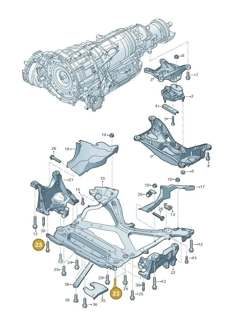 N91233101 — Audi A5 Cabriolet (2016-2025) diagram 848399700, position 23