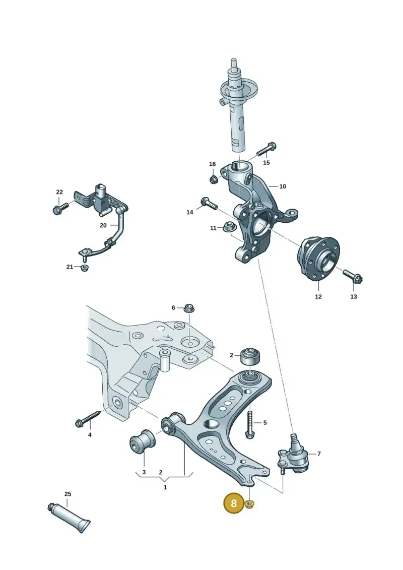 N91233201 — Volkswagen Caddy Maxi Kombi (2020-2024) diagram 2ka407000, position 8