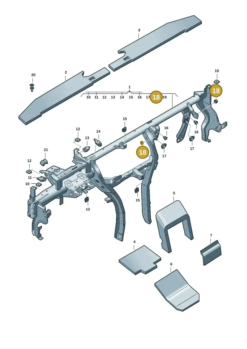 N91233401 — Skoda Superb Combi (2023-2024) diagram 3p0857000, position 18