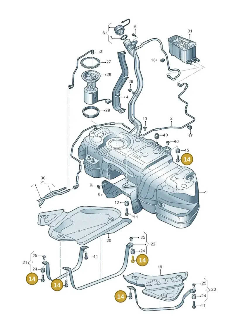 N91237201 — Volkswagen Touareg (2017-2023) diagram 439201050, position 14