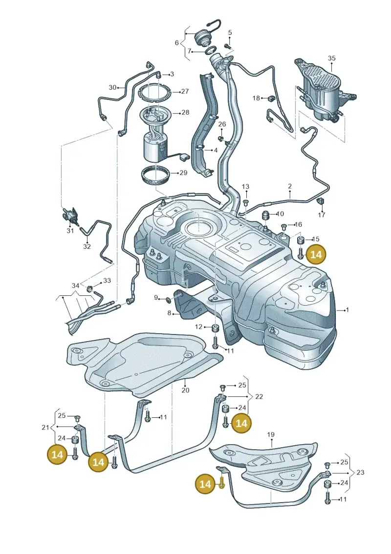N91237201 — Volkswagen Touareg (2017-2023) diagram 439201450, position 14