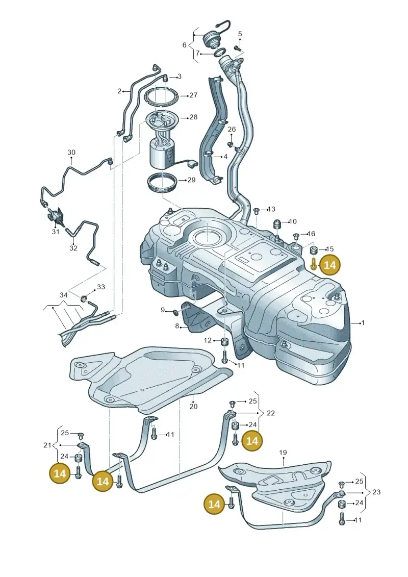 N91237201 — Volkswagen Touareg (2017-2023) diagram 439201650, position 14