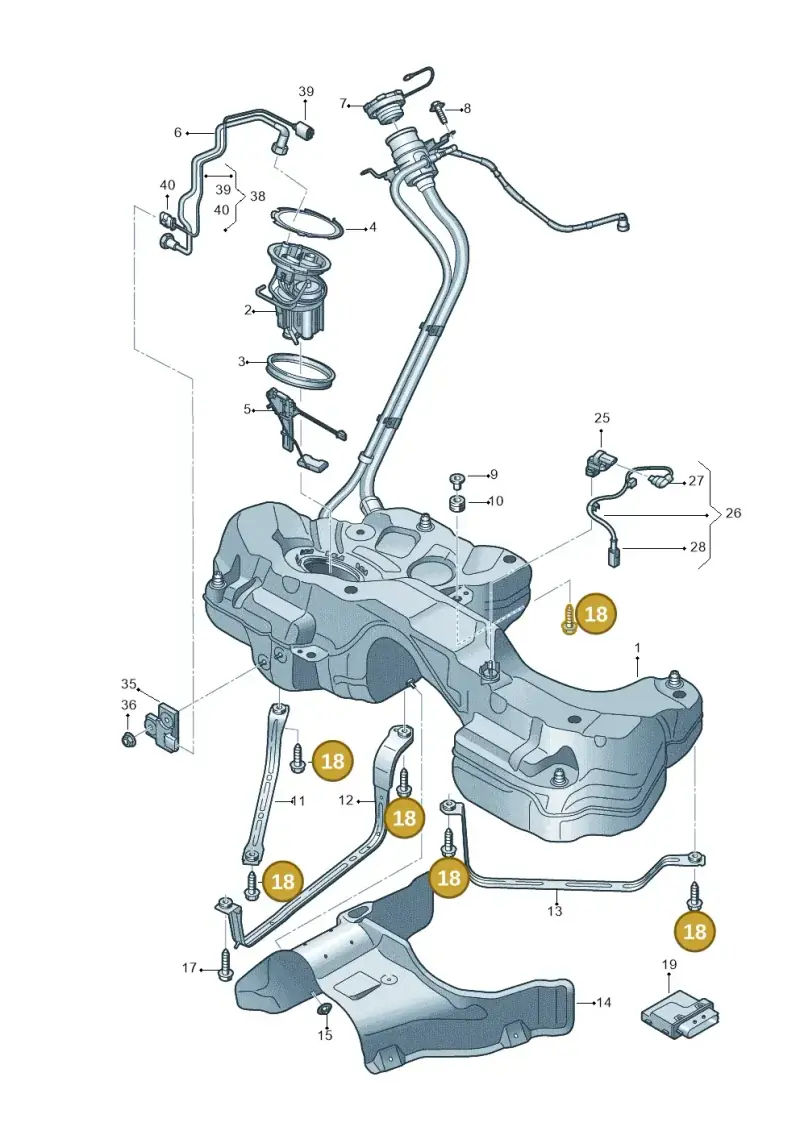 N91243601 — Audi RS4 Avant (2017-2025) diagram 847201200, position 18