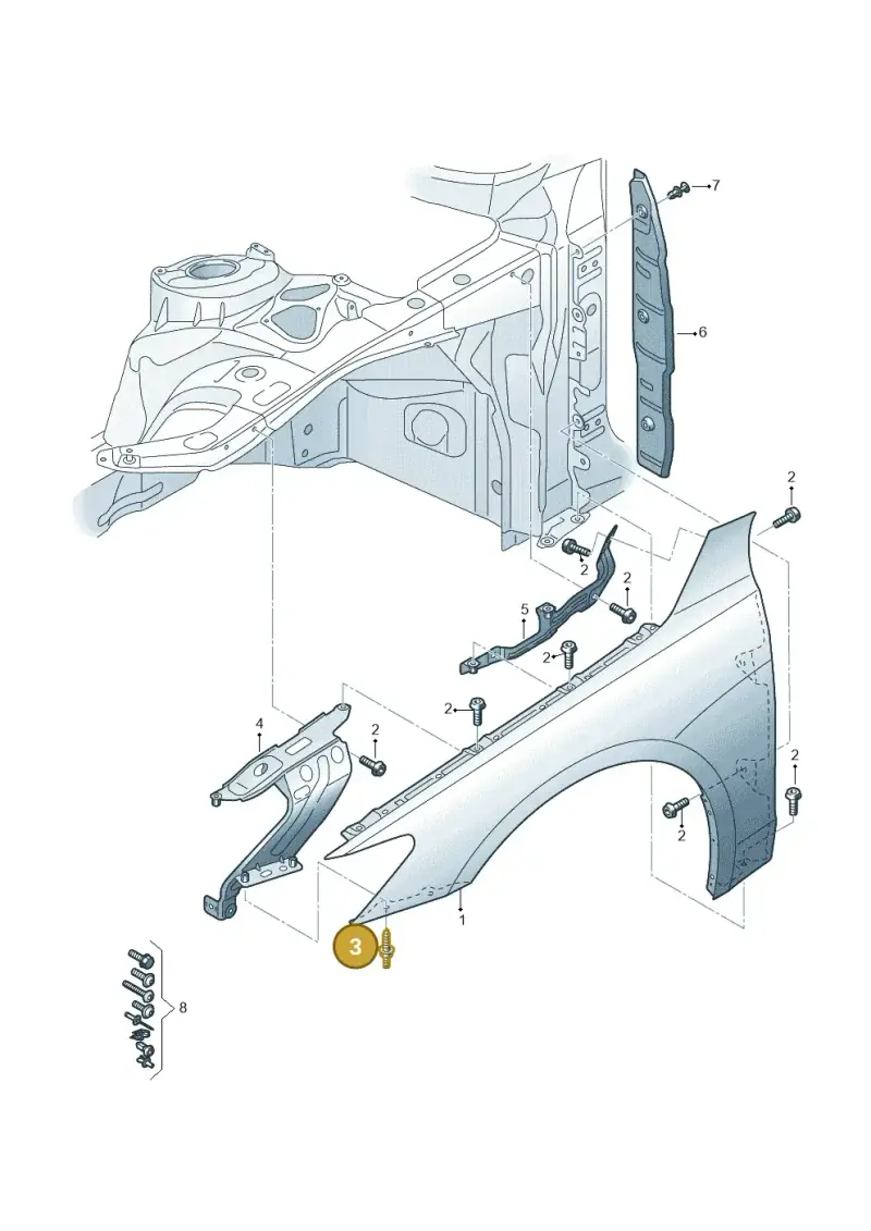N91244001 — Audi A6 (2018-2025) diagram 435821000, position 3