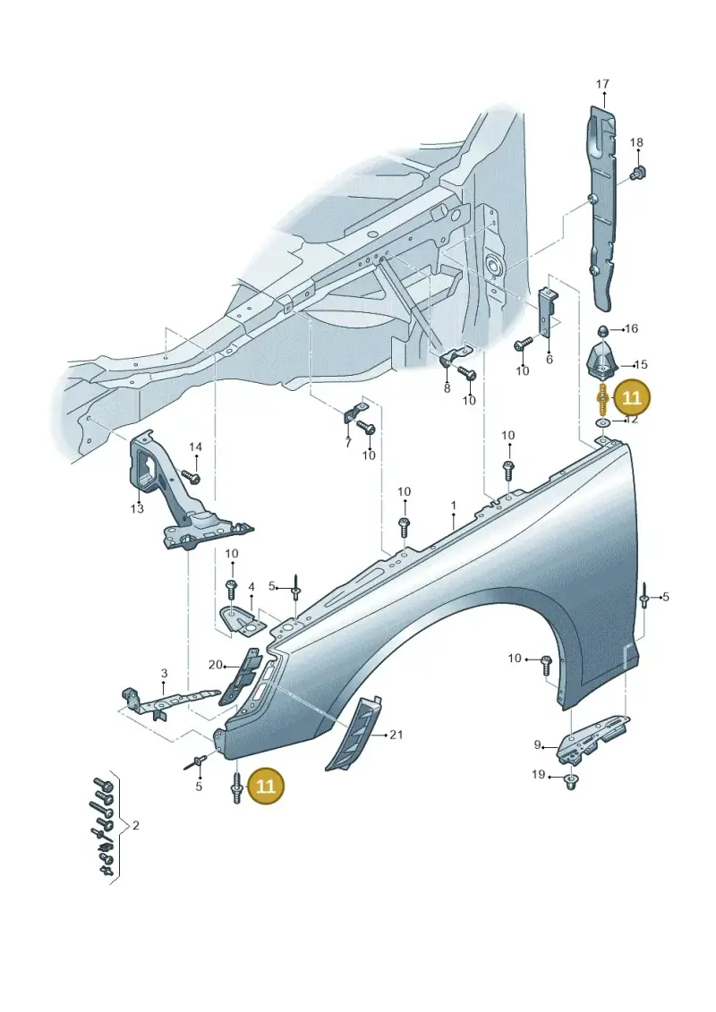 N91244001 — Audi RS4 Avant (2017-2025) diagram 438821000, position 11
