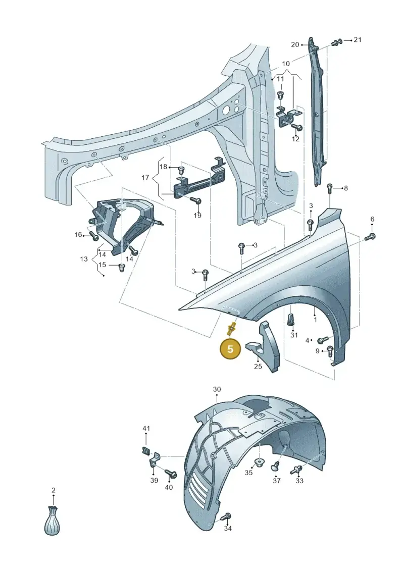 N91244001 — Volkswagen Touareg (2017-2025) diagram 439821000, position 5
