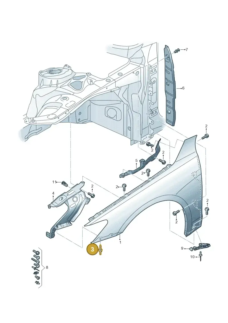 N91244001 — Audi RS7 Sportback (2019-2025) diagram 538821000, position 3