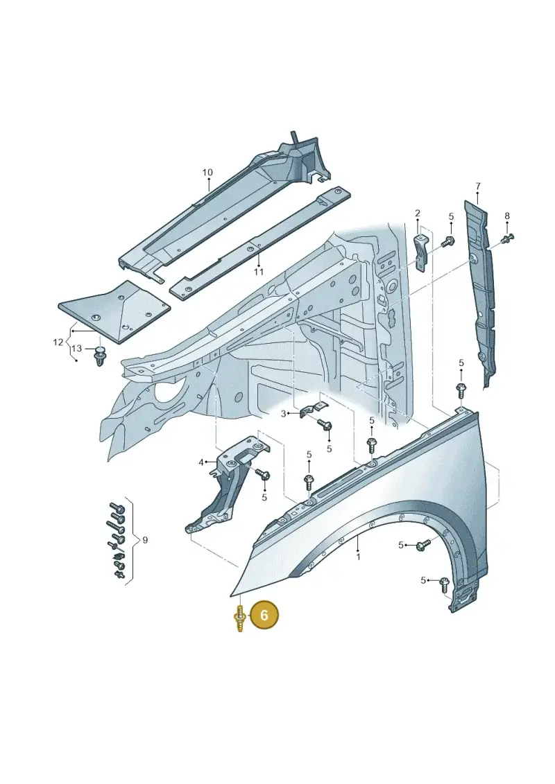 N91244001 — Audi Q5 (2016-2025) diagram 896821000, position 6