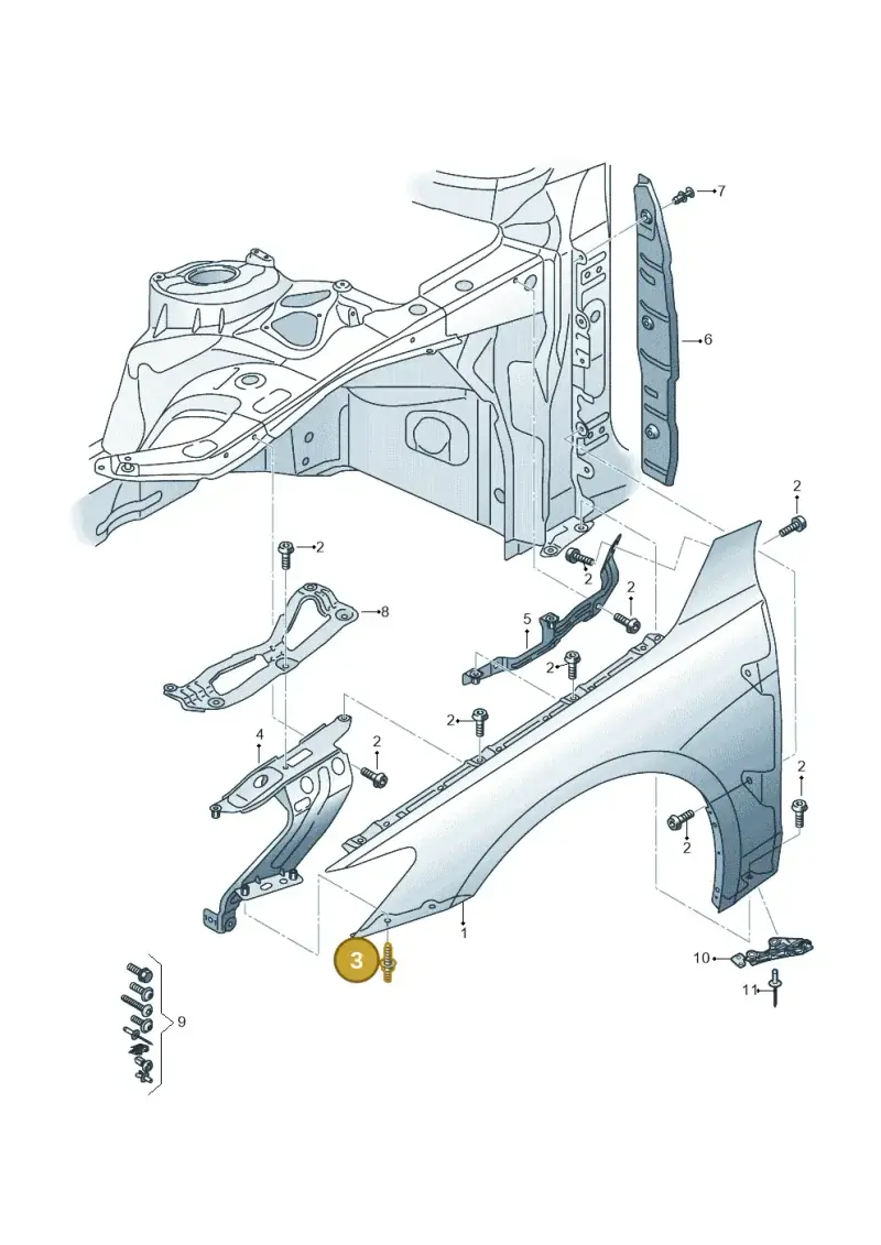 N91244001 — Audi RS6 Avant (2019-2025) diagram 537821000, position 3