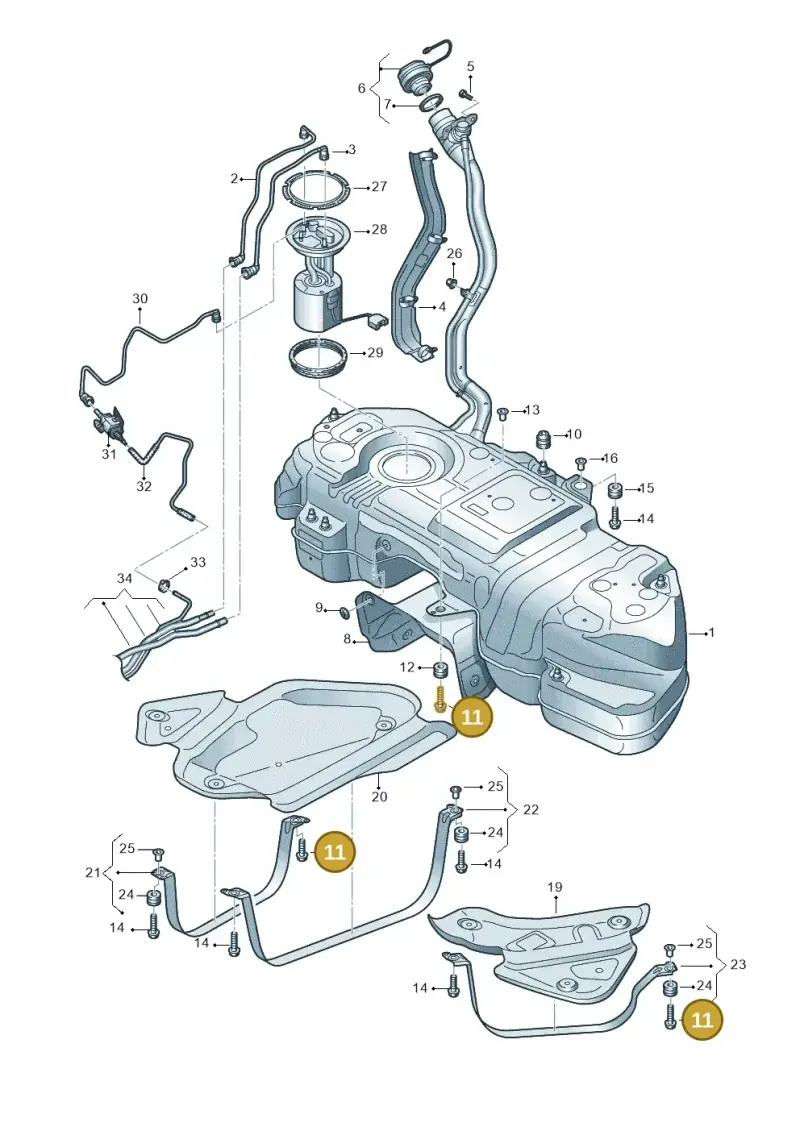 N91247301 — Volkswagen Touareg (2017-2023) diagram 439201650, position 11