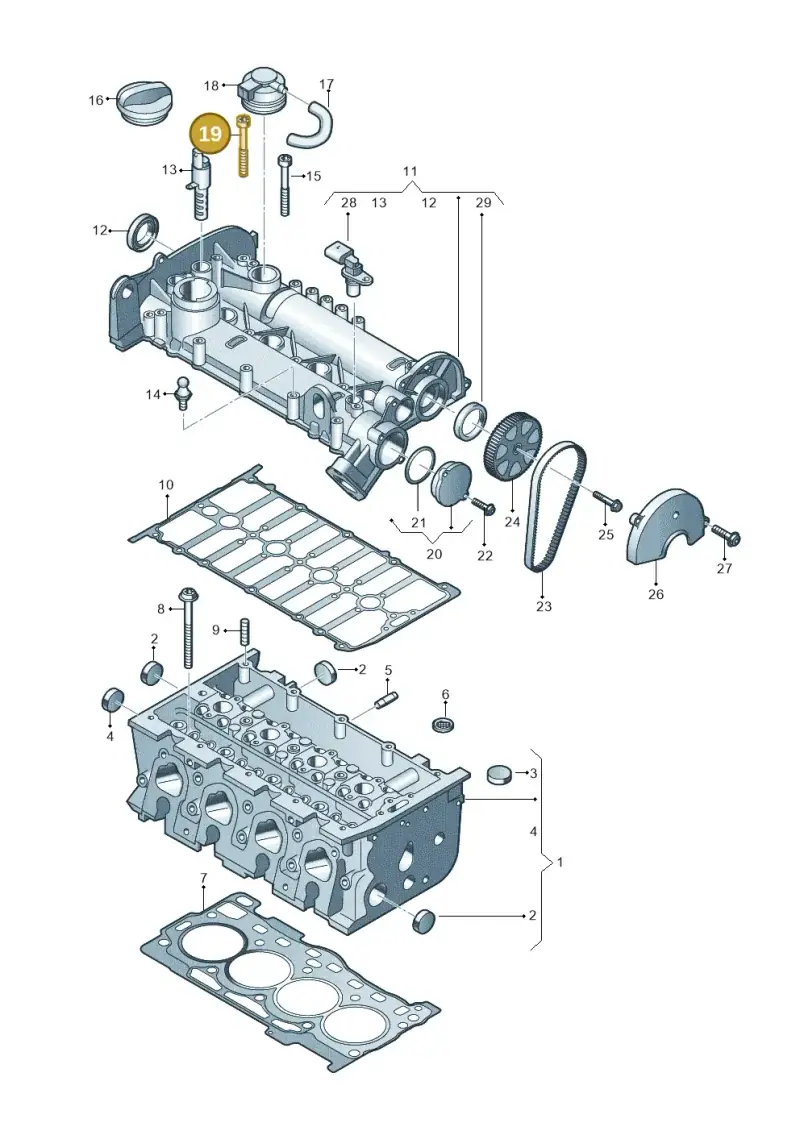 N91254301 — Volkswagen Golf 2.0 BlueMotion (2019-2024) diagram 746103410, position 19
