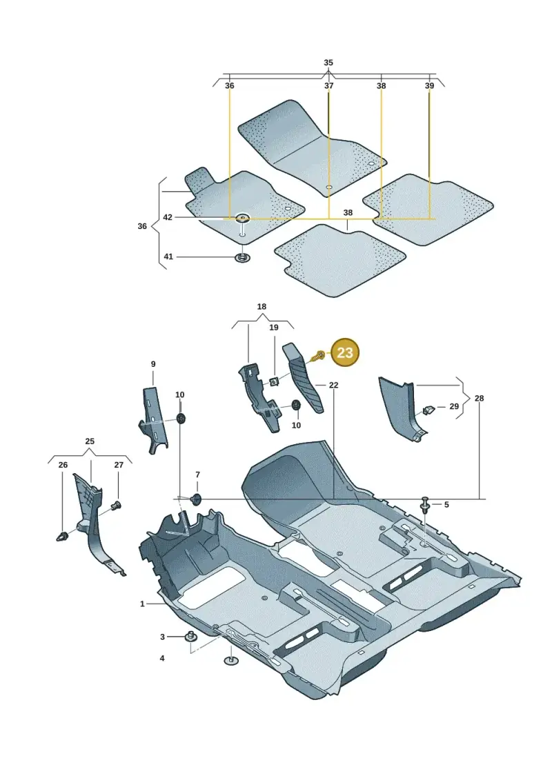 N91255001 — Volkswagen Taigo (2021-2024) diagram 2f0863000, position 23