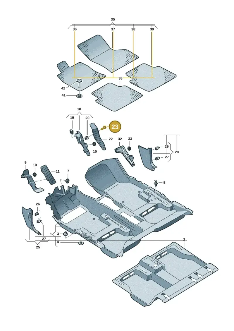 N91255001 — Volkswagen Caddy Maxi Kombi (2020-2024) diagram 2ka863000, position 23