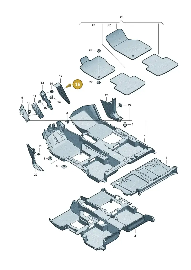 N91255001 — Volkswagen Tiguan 2.0 (2023-) diagram 57x863000, position 16