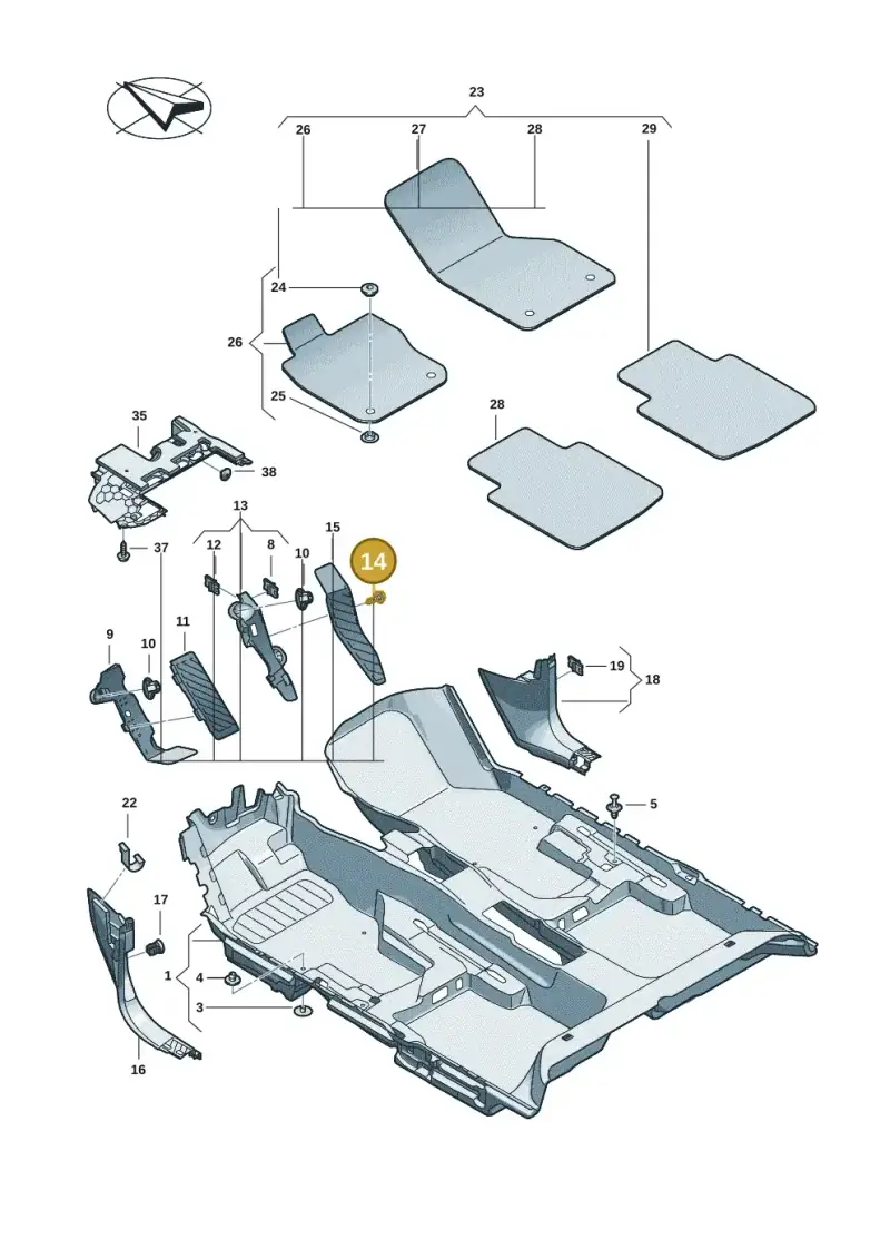 N91255001 — Volkswagen Passat estate (2023-) diagram 3j0863000, position 14