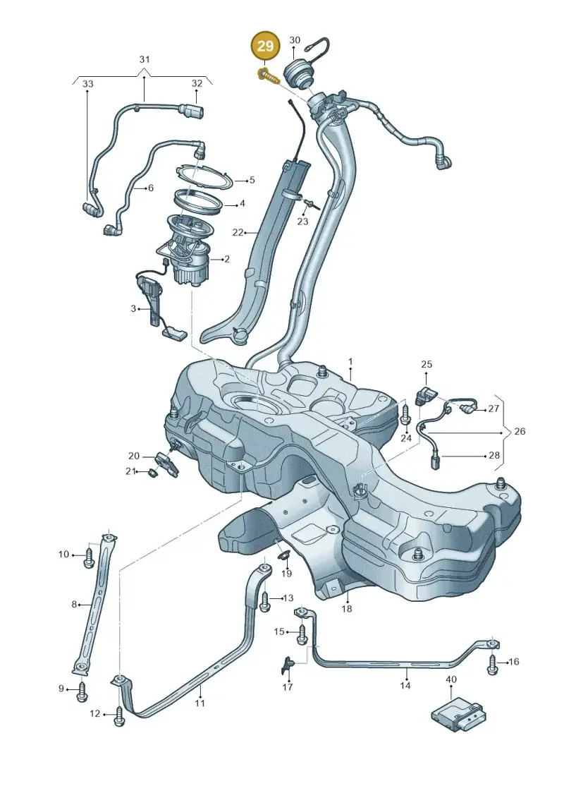 N91257901 — Audi RS5 Sportback (2017-2025) diagram 847201150, position 29