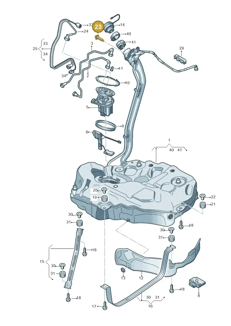 N91257901 — Audi A5 Sportback (2016-2025) diagram 897201050, position 23